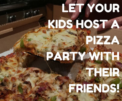 Kids homemade pizza party.
