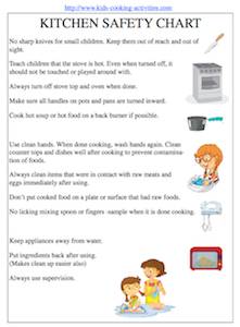 Kitchen safety rules.